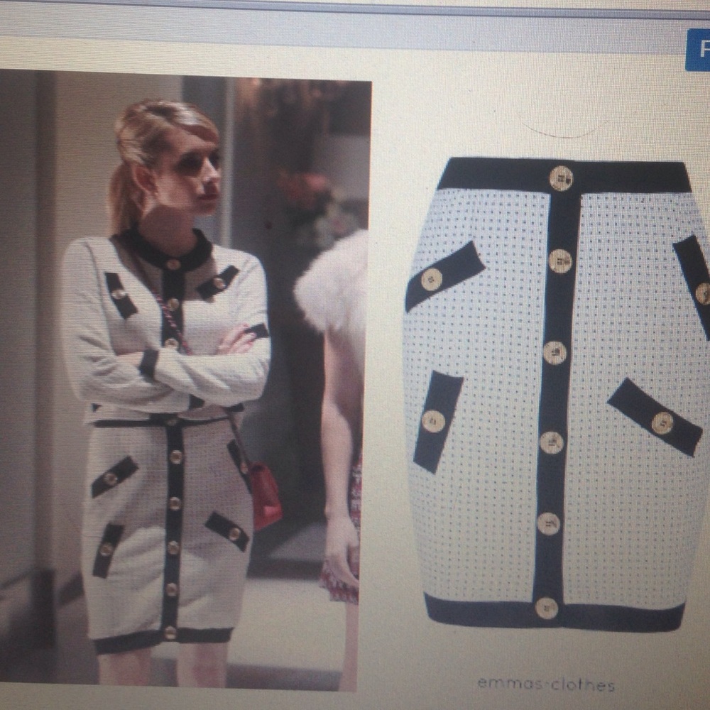 Boutique Moschino polka dot back & white skirt 8